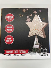 Load image into Gallery viewer, EAMBRITE 23cm Weihnachtsbaumspitze Stern Baum Deckel Hohles Gold Christbaumspitze Mit Rotierendem Magischem Warmweißem Projektor Für Weihnachtsbaum-Dekoration