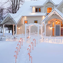 Load image into Gallery viewer, EAMBRITE Christmas Candy Cane Pathway Markers Lights 8 Pack Light Up Candy Cane Walkway Outside with 8 Modes Waterproof for Holiday Xmas Yard Garden Lawn Driveway Outdoor Decoration