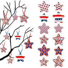 Load image into Gallery viewer, EAMBRITE 4th of July Ornaments for Tree, Red White and Blue Hanging Star Decorations, Memorial Day USA Themed Patriotic Fabric Star for Home, Fourth of July, Independence Day, Christmas Tree(24 PCS)