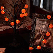 Load image into Gallery viewer, EAMBRITE Set of 4 Lit Up Pumpkin Necklace, 9 LEDs Battery-Operated 3 Flashing Modes Jack-O-Lantern Necklace Flashing String Lights for Halloween Holiday Festival Party