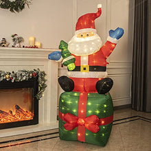 Load image into Gallery viewer, DELICHTER Weihnachtsdeko 180CM Aufblasbar Weihnachtsmann Beleuchtet Weihnachten Geschenk Deko für Innen, außen, Hof, Garten, Freien