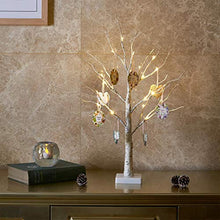 Load image into Gallery viewer, Eambrite Mini White Easter Tree Christmas Cards Display Tree Tabletop Birch Tree Battery Operated LED Twig Tree for Party Wedding Christmas Special Celebration (60cm)