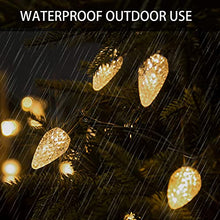 Load image into Gallery viewer, PABIPABI C9 Outdoor Christmas Lights 2 Pack 31ft 50 LED,String Lights Connectable Commercial Grade Outdoor Indoor Xmas Decorative Light Strand for Christmas Trees Garden Patio Parties Decor Warm White