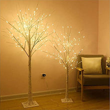 Load image into Gallery viewer, PABIPABI (Pack of 2) White Birch Tree with Lights Set 5FT 6FT Christmas Tree Lights Combo Kit Perfect for Indoor Outdoor Home Decor Holiday Party Wedding Thanksgiving & Christmas Decorations