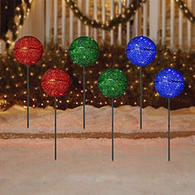 Load image into Gallery viewer, Vanthylit 3PK Spring Garden Stakes Pathway Lights with Multi-Coloured Crackle Ball Outdoor Decorations for Garden Christmas Pre-lit Pathway Markers Lights