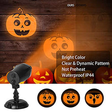 Load image into Gallery viewer, Eambrite Pumpkin Projector Halloween Projector Lights Outdoor Decorations Mains Powered Waterproof for Window Patio Garden and Haunted House Decor