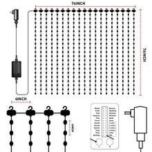 Load image into Gallery viewer, Vanthylit LED Curtain String Lights, 400LT RGB Fairy Lights, Hanging Fairy Window Lights, Waterproof Lights Plug-in Outdoor Fairy Lights for Wedding, Patio, Garden, Christmas Decor