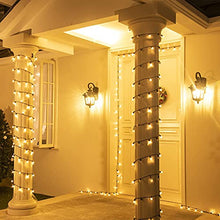 Load image into Gallery viewer, DELICHTER LED Lichterkette, 100 Warm-Weiße Runde Weihnachtslichterkette mit 8 Modi, Strombetrieb für innen, außen,Party, Fest, Weihnachten,Tannenbaum