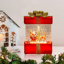 Load image into Gallery viewer, PEIDUO Christmas Snow Globe Lighted Lantern with Music Boxes Animated ,Santa Claus Glittering Lantern Lamp Lantern for Christmas Home Decoration, Holidays Home Tabletop Decor, 3 AA Battery or USB