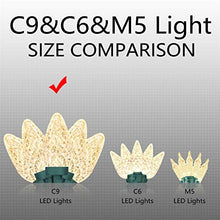 Load image into Gallery viewer, Vanthylit Faceted Led Christmas Lights with Clear C9 50LT White LED for Indoor and Outdoor Decoration(End to End Connectable Up to 45 Sets)