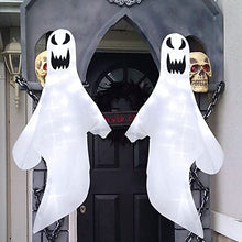 Load image into Gallery viewer, Vanthylit Set of 2 Hanging Ghosts Halloween Outdoor Decoration with 80 Cool White LED Lights Spooky Lighted Windsock for Halloween Party Patio Yard Porch