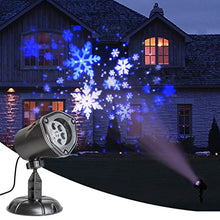 Load image into Gallery viewer, White Blue Snowflake Projector Lights, LED Rotating Projector Light for Birthday, Wedding, Theme Party, Garden, Home Winter Decor