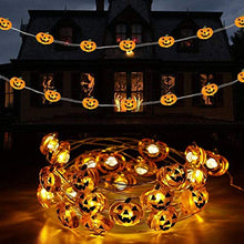 Load image into Gallery viewer, EAMBRITE Halloween Lights Set of 3 Themed Fairy Lights with 30 LED Pumpkin Bat and Ghost Indoor Halloween Decorations Battery Powered with 8 Lighting Modes Waterproof Decor for Indoor and Outdoor