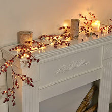 Load image into Gallery viewer, Vanthylit 6FT Red Berry Garland Lights Battery Operated Christmas Garlands for Holiday Indoor Outdoor Decorations