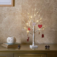 Load image into Gallery viewer, EAMBRITE White Birch Tree 2FT 24LT Christmas Tree Light with Wood Ornament Centerpiece Decor for Home Wedding Party Holiday