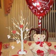 Load image into Gallery viewer, PEIDUO Valentines Day Decor, Lighted Valentine Tree with 8 Hanging Ornaments Battery Powered Timer, Valentines Day Decorations for The Home Indoor Bedroom Wedding Party (2FT Warm White Lights)