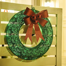 Load image into Gallery viewer, EAMBRITE Light up Christmas Wreath Decorations with 40 Green LEDs Battery Powered Front Door Wreath with Red Bow and Berries Hanging Garland for St Patrick's Day Winter Wall Decor 47cm – Large, Green