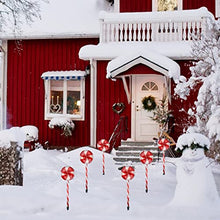 Load image into Gallery viewer, EAMBRITE 3PK Christmas Pathway Markers, 23” 48LT Lollipops Peppermint Pathway Lights, Candy Cane Lights with 8 Modes for Christmas Outdoor Decorations