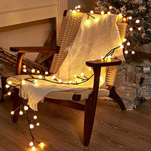 Load image into Gallery viewer, Vanthylit 8.8FT Brown Rattan Frosted Ball Ornaments Garland Lights with 84 Sphere LED Warm White Waterproof Decorative for Home Decoration,Garden,Wedding,Xmas Party