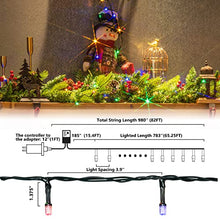 Load image into Gallery viewer, PABIPABI Led Christmas Tree Lights Multicolor, 200 Led Christmas String Lights Plug in, 66ft Waterproof Christmas Lights Outdoor Indoor with 8 Modes