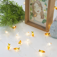 Load image into Gallery viewer, Vanthylit Set of 2 Easter Lights 3M 30 LED Easter Egg Chicken Bunny and Carrot Fairy Lights Battery Operated Decorative Lights for Bedroom Home Party Table Easter Decorations (Warm White)