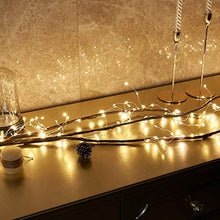 Load image into Gallery viewer, Vanthylit 7FT 216LT Lighted Twig Brown Twinkle Vine Garland Frosted Garland Lights Christmas Decoration Lights for Holiday Indoor Outdoor Decorations