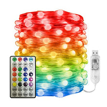 Load image into Gallery viewer, Vanthylit USB Color-Changing Fairy Lights, LED RGB Twinkle Lights with Timer, Multicolor Fairy String Lights for Bedroom