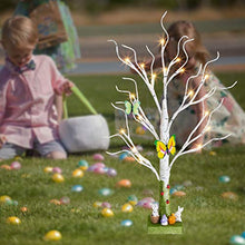 Load image into Gallery viewer, EAMBRITE Easter Tree White Twig Tree Lights with Bunnies Easter Decorations Gift for Kids (2ft/60cm)