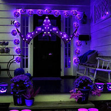 Load image into Gallery viewer, Vanthylit Halloween Decoration, Hanging Bat Glittered with 30LED Purple Lights for Indoor and Outdoor Use Spooky Bat Light for Halloween Party Patio Yard Porch Wall