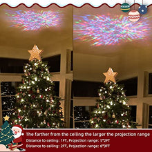 Load image into Gallery viewer, Vanthylit Gold Star Christmas Tree Topper Projector Tree Top Star with Kaleidoscope Effect Christmas Tree Decoration