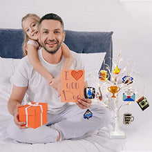Load image into Gallery viewer, EAMBRITE Fathers Day Table Decorations, 2FT Birch Tree Lights with 10 Hanging Wooden Ornaments, Happy Fathers Day Decorations for Home as Table Centerpiece, from Daughter or Son