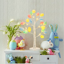 Load image into Gallery viewer, EAMBRITE Easter Tree with Lights, Easter Decorations Eggs Tree for Home Table Decor, White Twig Tree Battery Operated with Timer, Easter Gifts for Kids and Adults (2ft, Warm White LED)