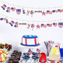 Load image into Gallery viewer, 4th of July Ornaments for Tree, Vanthylit 24pcs Wooden Independence Day Decorations, Hanging Memorial Day Ornaments for Home Table Tiered Tray Party Favor