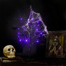 Load image into Gallery viewer, Eambrite Halloween Deko Fledermaus 24 LEDs Lichterbaum, Halloween Dekoration Batterie lila Licht mit Timer Funktion, Halloween Baumbeleuchtung für Kinder Party Indoor Wohnung