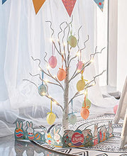 Load image into Gallery viewer, Easter Decorations EAMBRITE 24IN 24LT Easter Tree with 10 Egg Ornaments Timer Battery Operated Tabletop Tree Centerpiece Table Decorations for The Home Spring Party Wedding