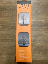 Load image into Gallery viewer, EAMBRITE Small Black Glitter Halloween Tree Light with 24 Orange LEDs Battery Operated Lighted Spooky Pumpkin Display Tree for Party Decoration (60cm/2ft)