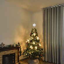 Load image into Gallery viewer, Padoo Christmas Clearance Lighted Snowflake Tree Topper Four Layers Tree Topper with White Glitter for Christmas Tree Decoration 809009C