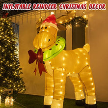 Load image into Gallery viewer, PEIDUO Inflatable Reindeer Christmas Yard Decorations, Christmas Inflatables Outdoor 6Ft Reindeer, Inflatable Christmas Reindeer with Stakes Ropes