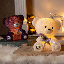 Load image into Gallery viewer, Vanthylit Set of 2 Lovely Bear Electronic Candle Handmade with Real Wax Flameless Candle with Timer Animal-Shaped Table Lamp for Gift to Lover Mother's Day Decor