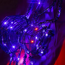 Load image into Gallery viewer, PEIDUO Halloween Giant Spider Decoration Bendable Iron Frame with 81 Flashing Purple Lights 2 Red Lights for Indoor Outdoor Bedroom Party Lawn Garden Décor