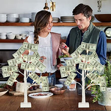 Load image into Gallery viewer, PABIPABI Money Tree Gift Holder,Set of 2 Birch Tree with 12 Clear Clips, Battery/USB Powered Timer Display Tree for Home Party, Office, Christmas, Wedding, Birthday Graduation (Warm White)