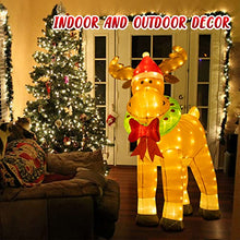 Load image into Gallery viewer, PEIDUO Inflatable Reindeer Christmas Yard Decorations, Christmas Inflatables Outdoor 6Ft Reindeer, Inflatable Christmas Reindeer with Stakes Ropes