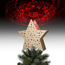 Load image into Gallery viewer, EAMBRITE 9" Christmas Star Tree Topper with Rotating Magic Eye Projector for Crown Xmas Tree Topper Decoration