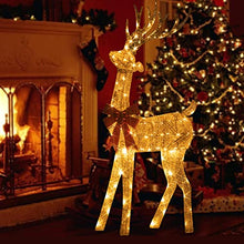 Load image into Gallery viewer, EAMBRITE Christmas Reindeer with Red Bow, 5FT Light Up Reindeer Outdoor Christmas Decorations for Yard Garden