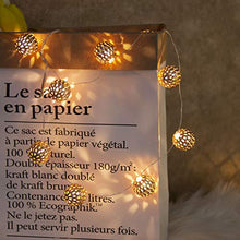 Load image into Gallery viewer, EAMBRITE Metal Globe String Lights 10 LED Warm White Fairy Lights Battery Operated Indoor Decoration for Easter Birthday Wedding Window Desk Mantelpiece Party Kids' Room Bedroom