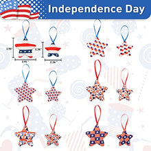 Load image into Gallery viewer, Vanthylit 4th of July Decorations Ornaments, 24 Pieces Hanging Star Ornaments for Independence Day, Red White and Blue Fabric Hanging Star Decorations for Patriotic Day Memorial Day Party Home Decor