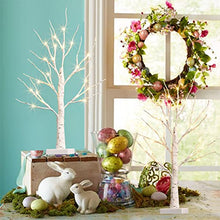 Load image into Gallery viewer, KELANCHY Lighted Birch Tree Battery Operated, Set of 2 Lighted Birch Tree with Timer for Easter Decorations, Artificial Tree with Lights Money Tree Centerpiece for Table ( Warm White )