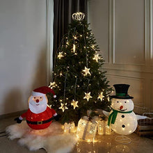 Load image into Gallery viewer, Eambrite Light up Snowman and Santa Pop up 2.5FT Fluffy Christmas Decorations with Waterproof Plug for Indoor and Outdoor (Set of 2)