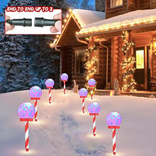 Load image into Gallery viewer, Vanthylit Christmas Decorations, 4PK RGB Shimmering Ball with Candy Cane Pathway Markers Decorative Lights Outdoor Stake Light Decoration