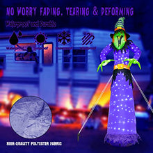 Load image into Gallery viewer, EAMBRITE 10 FT Halloween Inflatable Witch with 248LED Cool White Lights, Giant Scary Witch Blow Up Outdoor Halloween Decorations for Yard, Garden, Lawn, Party